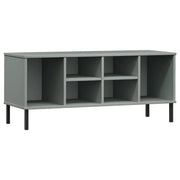 Scarpiera | Mobile per scarpe Gambe Metallo Grigio 106x35x45cm Legno Massello OSLO