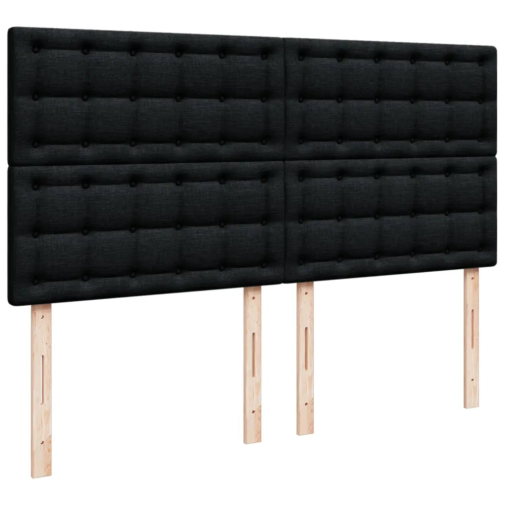 Giroletto a Molle con Materasso Nero 200x200 cm in Tessuto 3292911