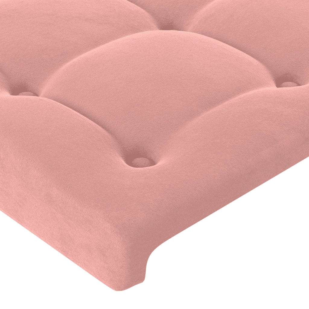 Giroletto a Molle con Materasso Rosa 140x200 cm in Velluto 3143270