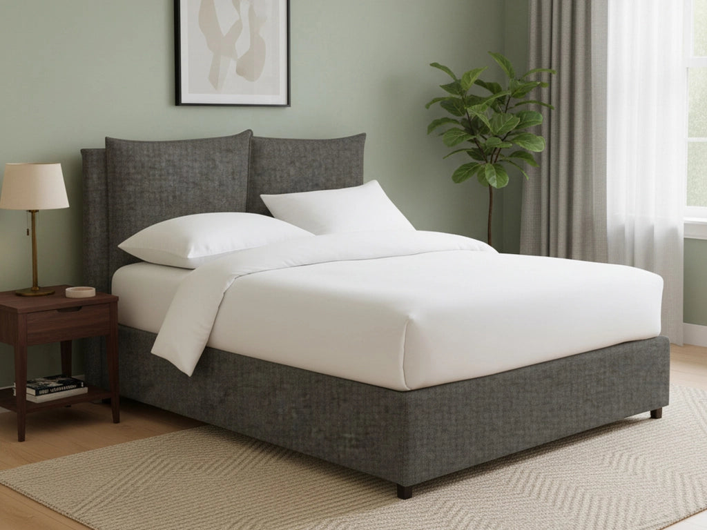 Todmorden, Letto Singolo Sfoderabile Made in Italy, Grigio Tortora
