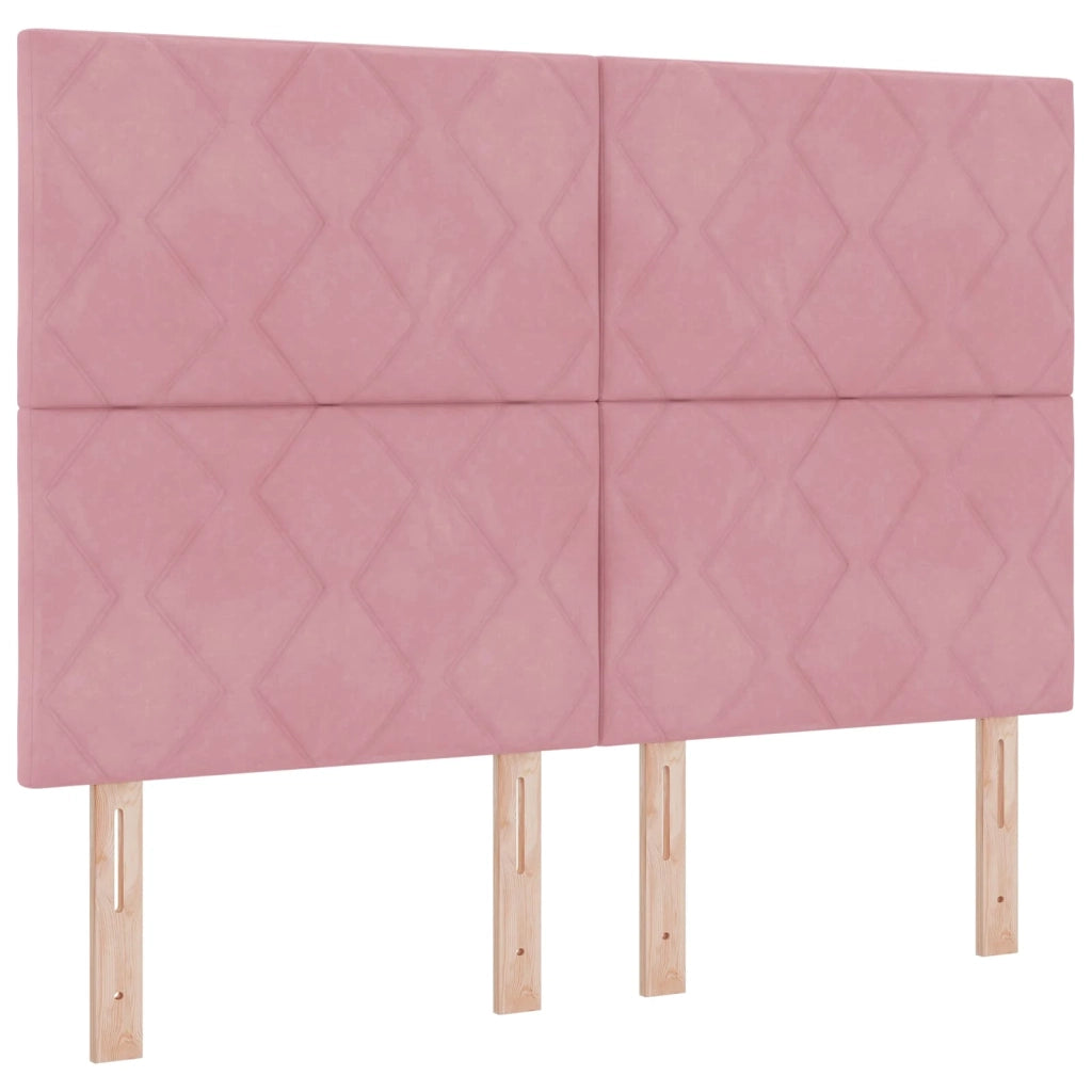 Letto box spring con materasso Rosa 160 x 200 cm Velluto 3454648