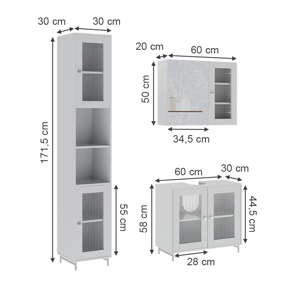 Vicco  Bianco 3 parti con colonna