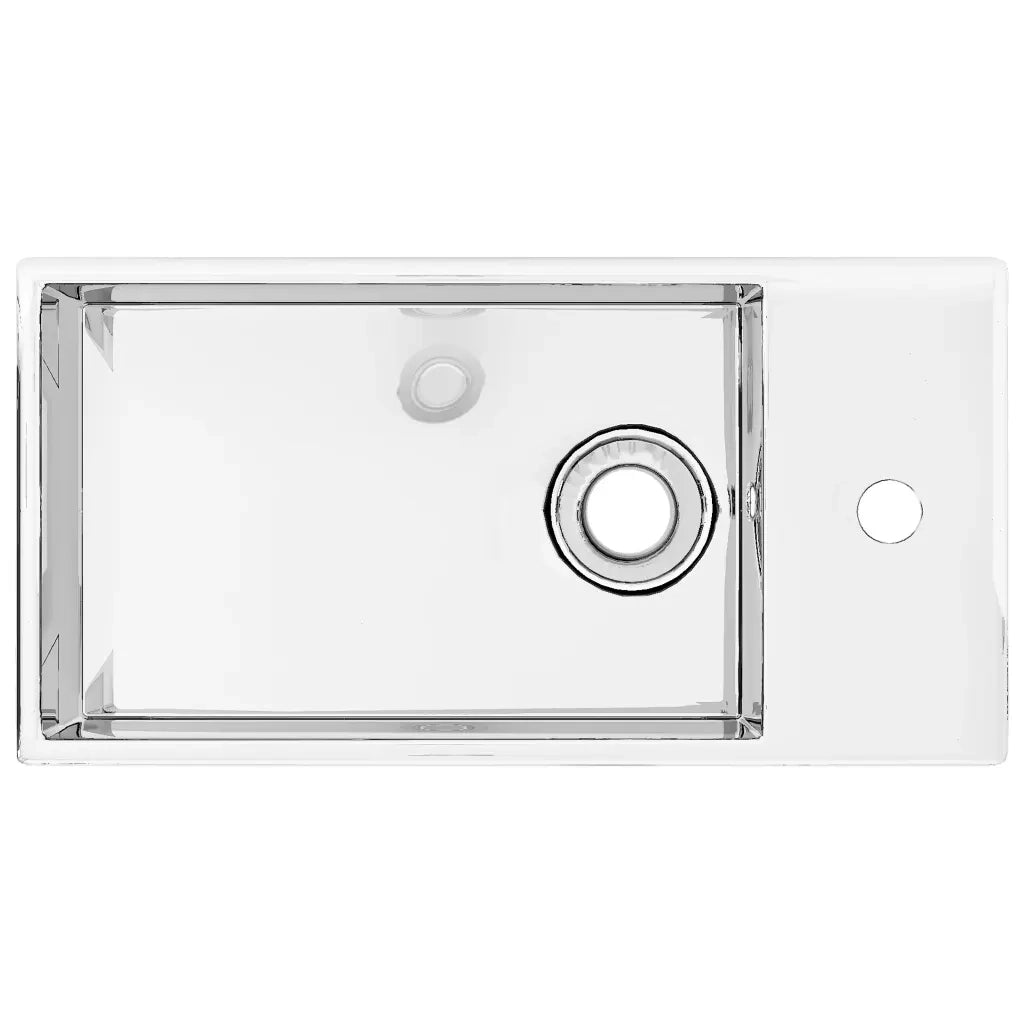 Lavandino con Troppopieno 49x25x15 cm in Ceramica Argento 143491