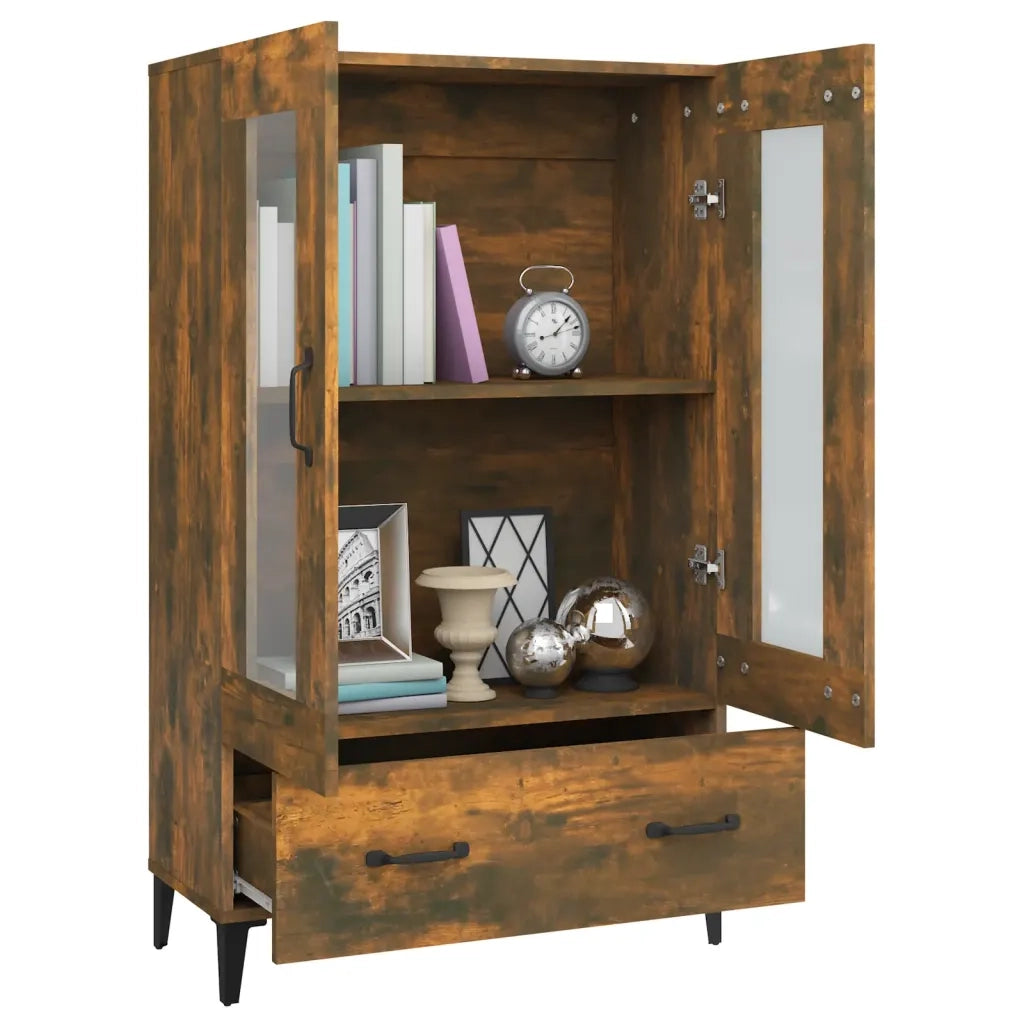 Credenza Rovere Fumo 70x31x115 cm in Legno Multistrato 817480