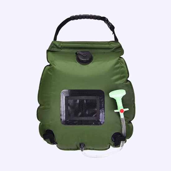Douchetta solare portatile, 20L riscaldante con energia solare, con testa doccia regolabile e tubo rimovibile, adatta per campeggio, escursioni, viaggi, nuoto in spiaggia.