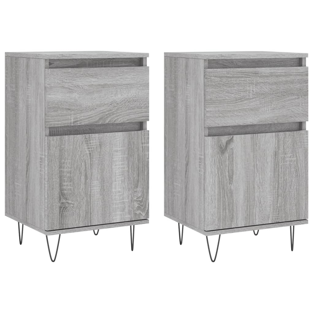 Buffet credenza cassettiera armadio mobile contenitore organizer per cucina soggiorno salotti set di 2 Sonoma 40 x 35 x 70 cm in legno ingegnerizzato grigio 02_0036947
