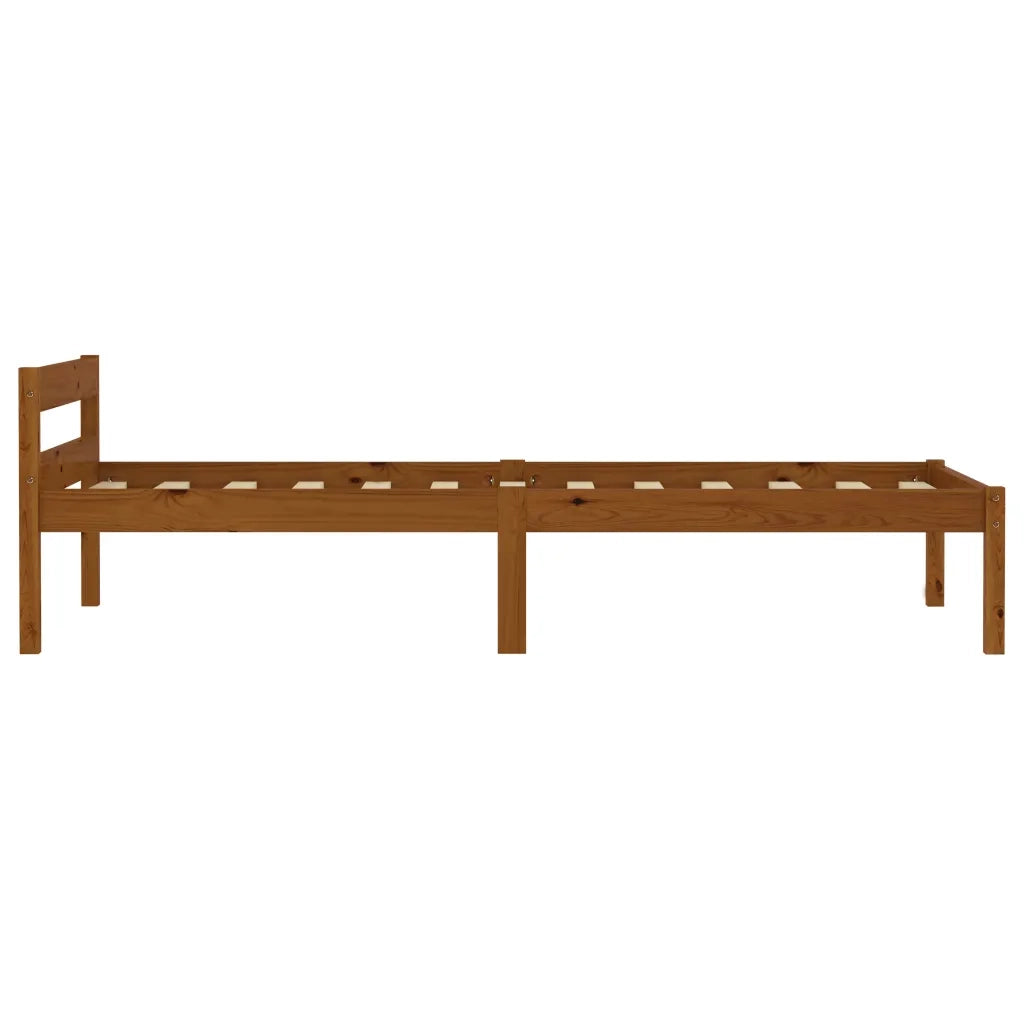 Giroletto senza Materasso Ambrato Legno Massello Pino 90x200 cm 283208