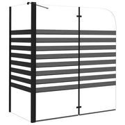 Box Doccia a Strisce 120x68x130 cm in Vetro Temperato CFW3062784