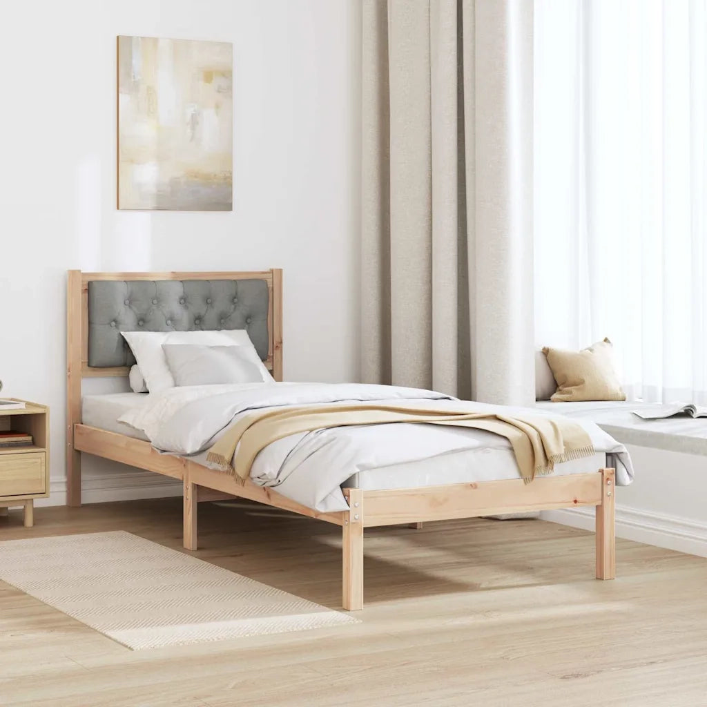 Struttura del letto Grigio chiaro 75 x 190 cm Pino massello