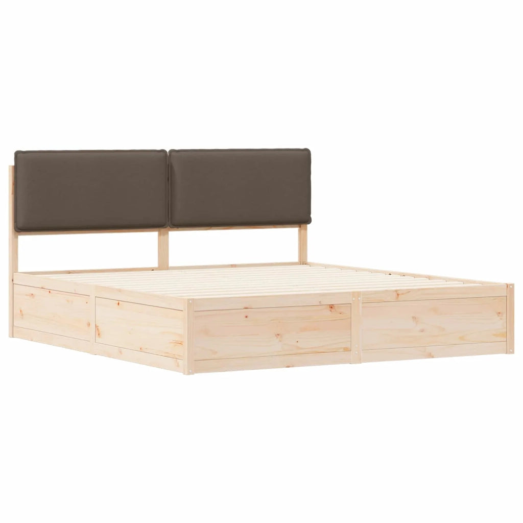 Letto con Testiera Rivestita Talpa 200 x 200 cm Pino massello