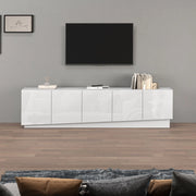 WHOUS Mobile porta TV Vela con 5 ante colore bianco lucido 225x35x60,4 cm