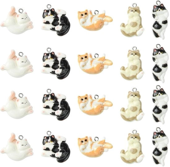 Pacchetto di Charmi di Offerta 30 pezzi - Chiavi di Manica - Charmi Animali - Accessori per Collana/Bracciale/Orecchino - 5 Stili - Alta Qualità