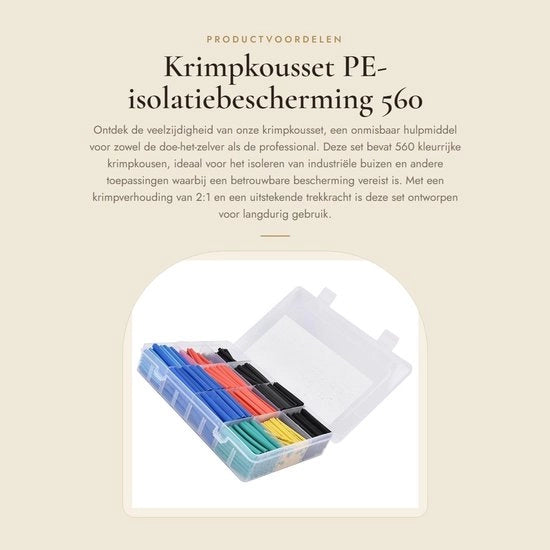 Set di tubi cavi per isolamento PE - 560 pezzi al pacchetto - Tubi cavi industriali - Set di tubi cavi flessibili - Adatto a diverse applicazioni - Colore nero