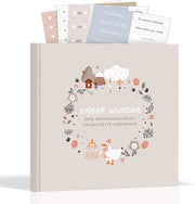 Album di ricordi per bambini | Diario di bambino personalizzato con adesivi | Regalo per bambini di entrambi i sessi da 0 mesi