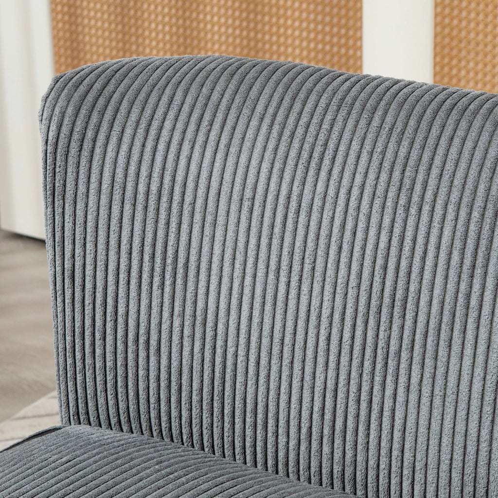 Divano 2 Posti Imbottito Tessuto Velluto Trapuntato ¨C Zephmum ¨C Grigio 117x57x77 cm