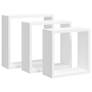 3 pz Mensole a Cubo da Parete | Mensola sospesa Bianche in MDF