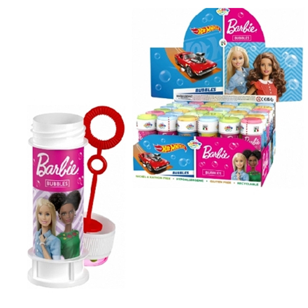 Trade Shop - Bolle Di Sapone Confezione Da 36pz Flaconi 60ml Barbie/hotwheels Mix Feste Gioco 008365 -