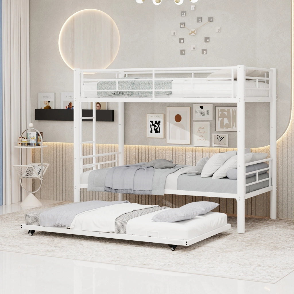 Letto a castello funzionale ferro bianco 97x196 cm