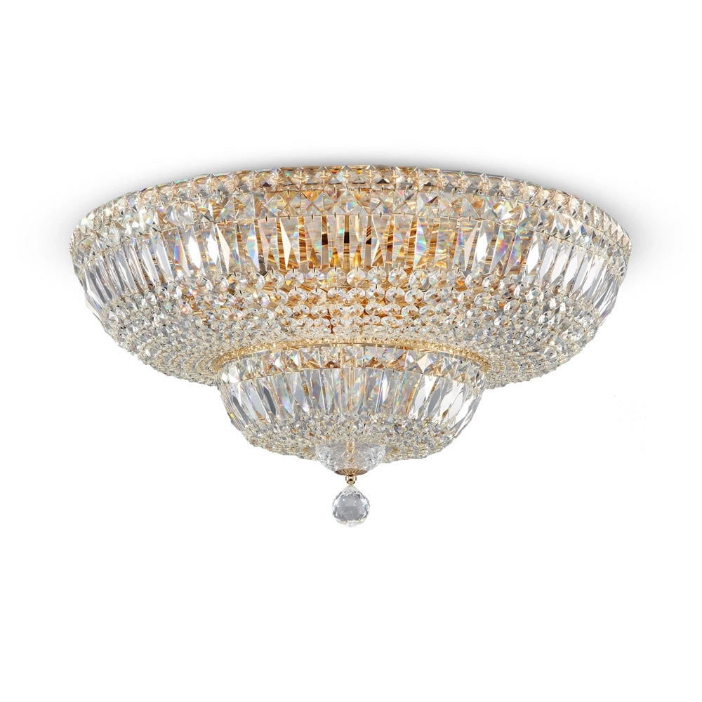 Plafoniera Contemporanea Basfor Metallo Oro 16 Luci