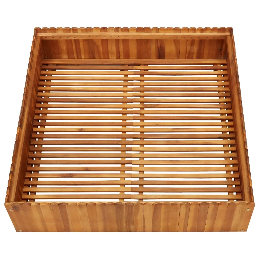 Fioriere | Cassetta per fiori | Letto Rialzato da Giardino 100x100x25 cm in Massello di Acacia