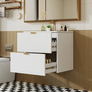 MOBILE BAGNO SOSPESO 61x46x57 cm MDF Bianco con lavabo in ceramica