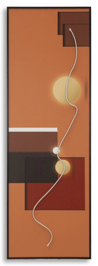Stampa con LED su Tela Abstract 150x3,5x50 cm in Tela e Plastica e MDF Multicolor