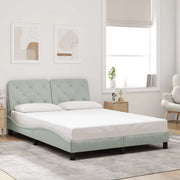 Giroletto senza Materasso-Struttura Letto Grigio Chiaro 140x190 cm Velluto 775324