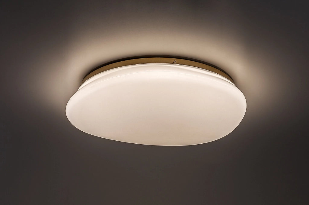 Plafoniera rotonda LED Caliope bianco oro IP44 Rabalux