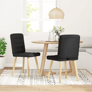 Sedie da Pranzo 2 pz | Sedie da cucina Nere in Tessuto