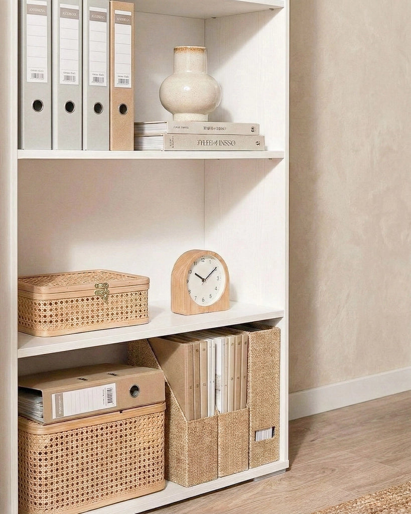 Armadio ufficio Carolina - Mobile archivio - 4 mensole incluse - L. 90 x H. 199 x P. 42,5 cm – Bianco_