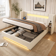 Letto Contenitore Imbottito in Velluto con LED, USB e Testiera ¨C MINIMAL ¨C 180x200cm