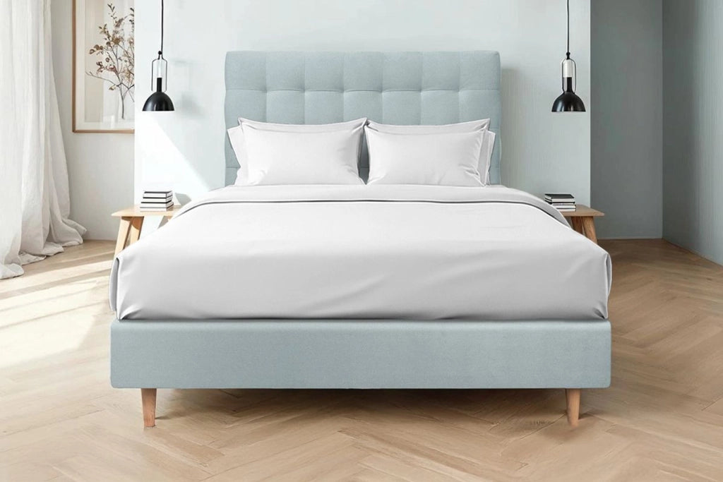 Testiera in tessuto velluto grigio blu imbottita L150 cm