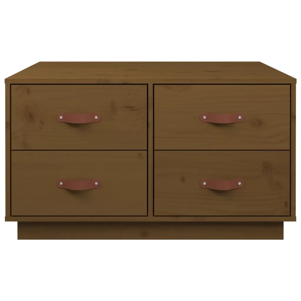 Tavolino da Salotto ambra 80x80x45 cm Legno Massello di Pino 821520