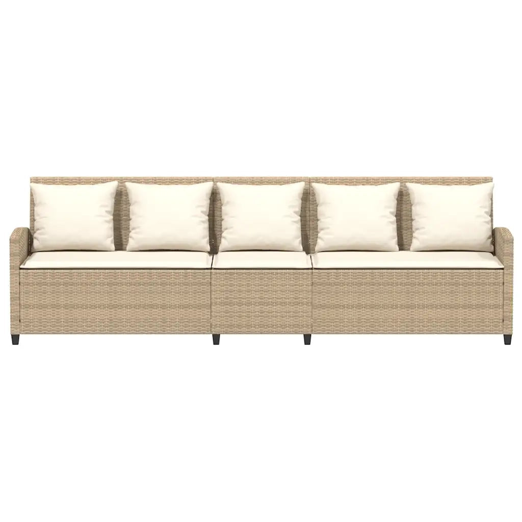 Divano da Giardino con Cuscini a 5 Posti Beige in Polyrattan 4104115