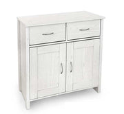 MOBILE DA ARREDO CON 2 CASSETTI E 2 ANTE 79X35X80CM IN COLORE BIANCO