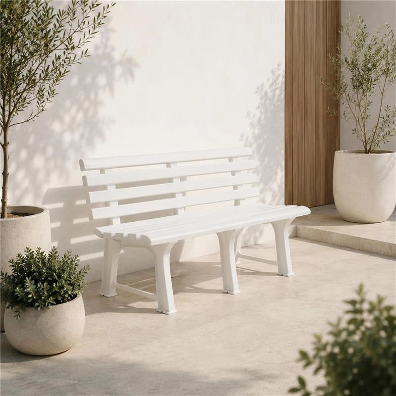 MAURY'S PANCHINA ORCHIDEA IN RESINA DA ESTERNO BIANCA 145 X 49 X 74 CM