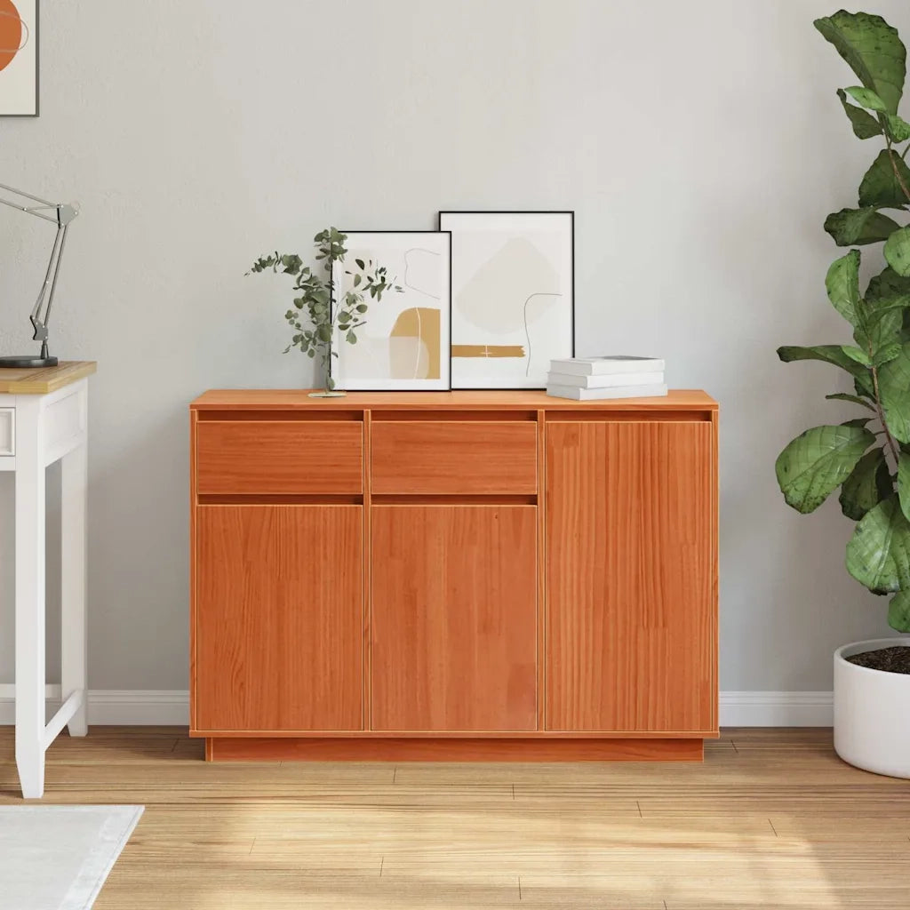 Credenza Marrone cerato 110 x 34 x 75 cm Pino massello