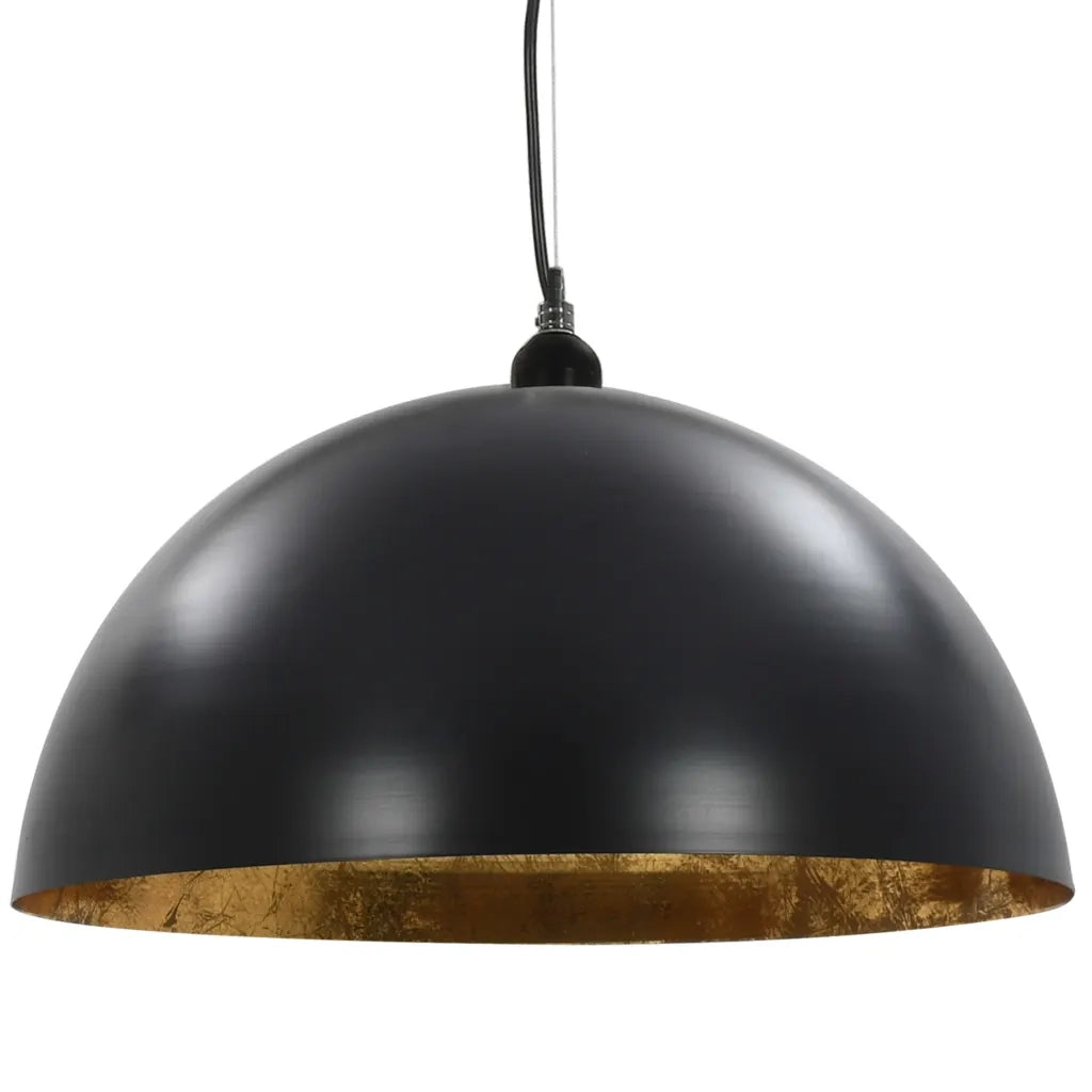 Lampadari 2 pz Nero e Oro Semi-Sferici 50 cm E27 CFW2331785