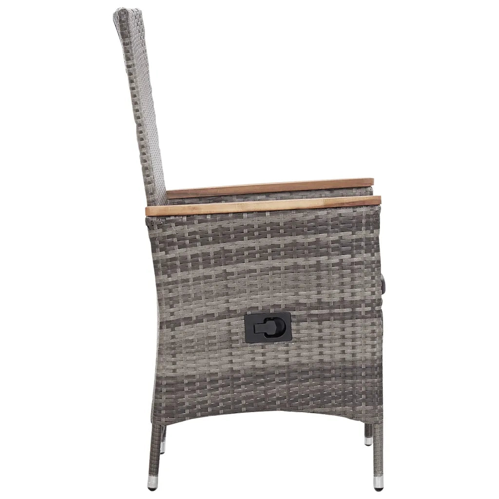 Set Divani da Giardino 3 pz | Set Salotto da Giardino con Cuscini in Polyrattan Grigio