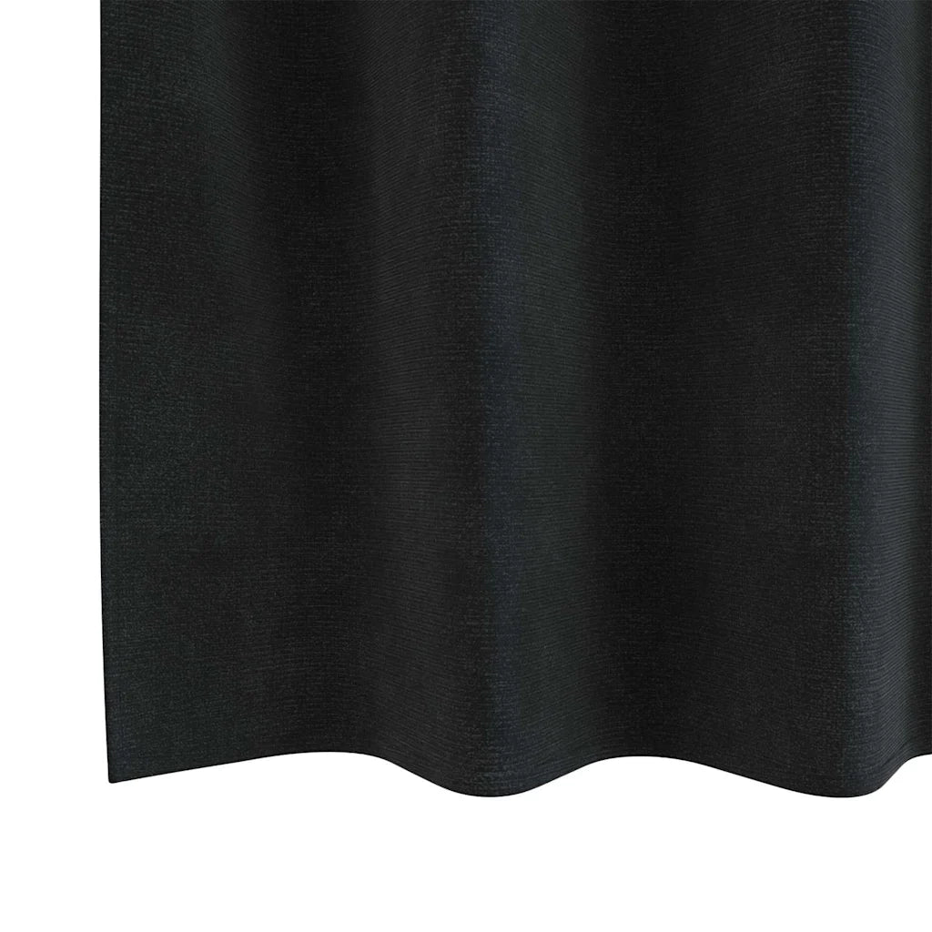 Tende Oscuranti | Tende Blackout 2 pz Nero 140 x 260 cm Velluto