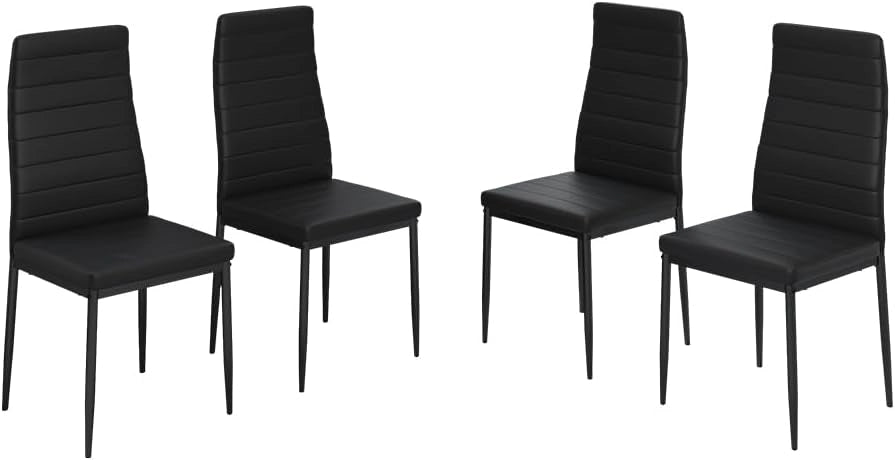 sedie Grand, Nero, 42.5 x 48 cm Set di 6, per l’utilizzo come set da pranzo in cucina o sala da pranzo