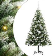 Albero di Natale Artificiale a Cerniera-Albero Natalizio con neve fioccata 467488