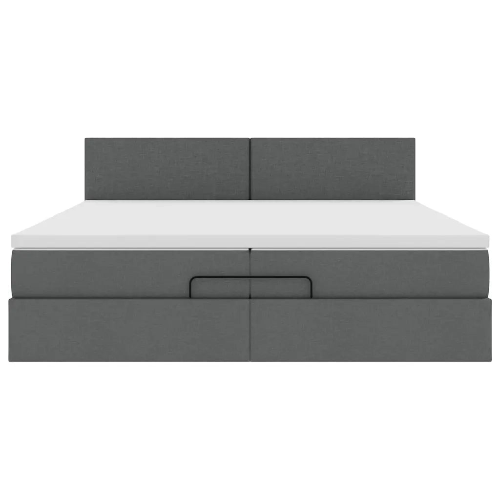 Struttura Letto Pouf con Materasso 200x200 cm in Tessuto 3311402