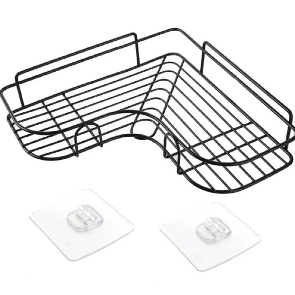 Trade Shop - Supporto Angolare Da Parete Mensola Da Appendere Senza Punzonatura Bagno Cucina -