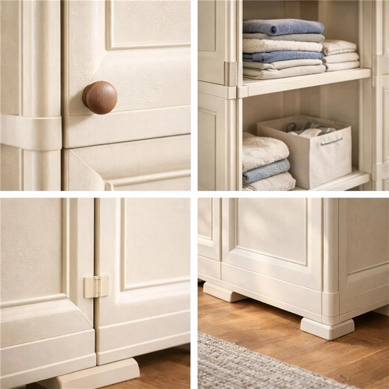 ARMADIO ANGORA 5 MODULI 79X43X203 CM – MOBILE ALTO SALVASPAZIO PER ORGANIZZAZIONE INGRESSO E ZONA GIORNO