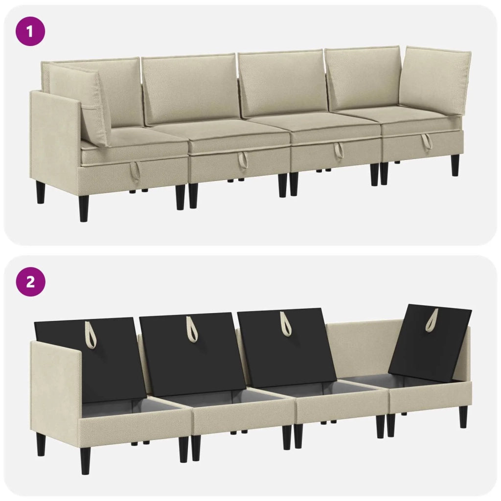 Set di mobili per il soggiorno 4 pcs Sabbia Tessuto