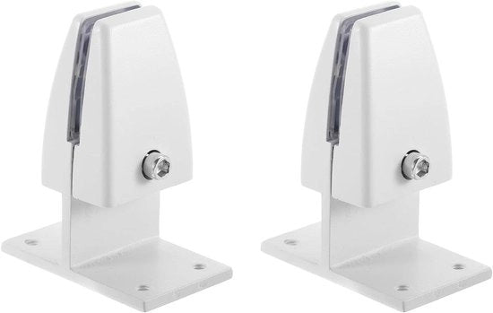 Scheidingswandhouder per 4 pezzi, scheidingswandklemmen, bevello schermo, bianco, 12-20 mm di spessore