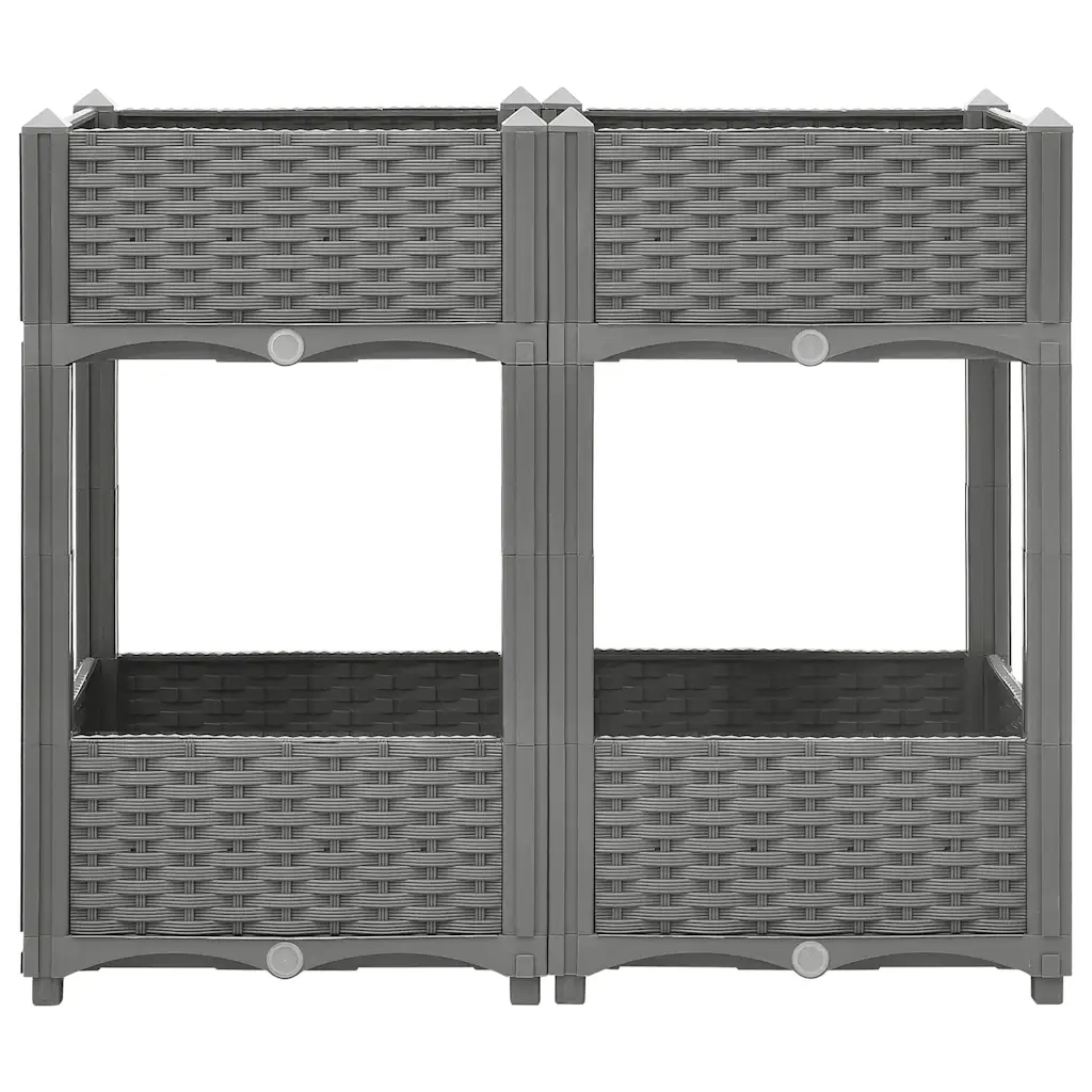 Fioriera Rialzata-Vaso da Esterno-Fioriera Elevata 80x40x71 cm in Polipropilene 863762
