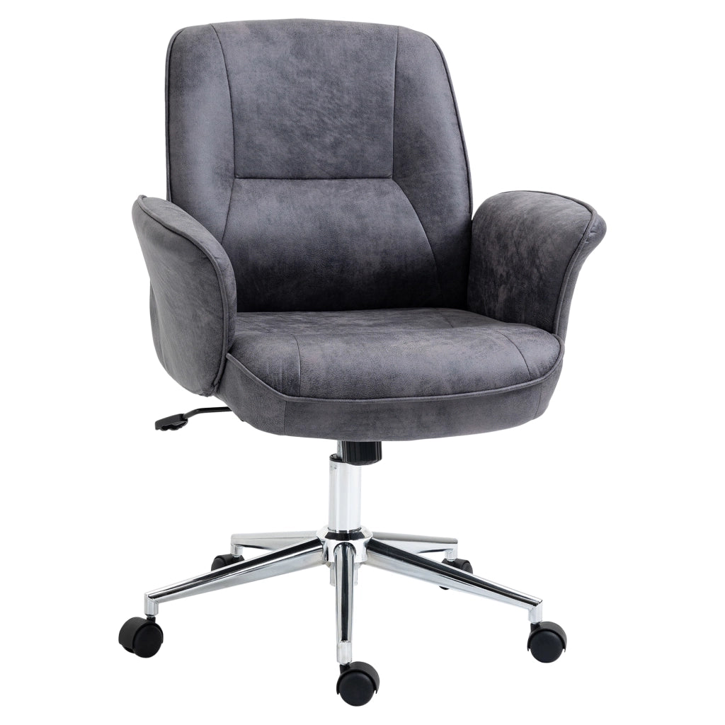 Sedia da ufficio ergonomica girevole con funzione oscillante e altezza regolabile in acciaio grigio scuro