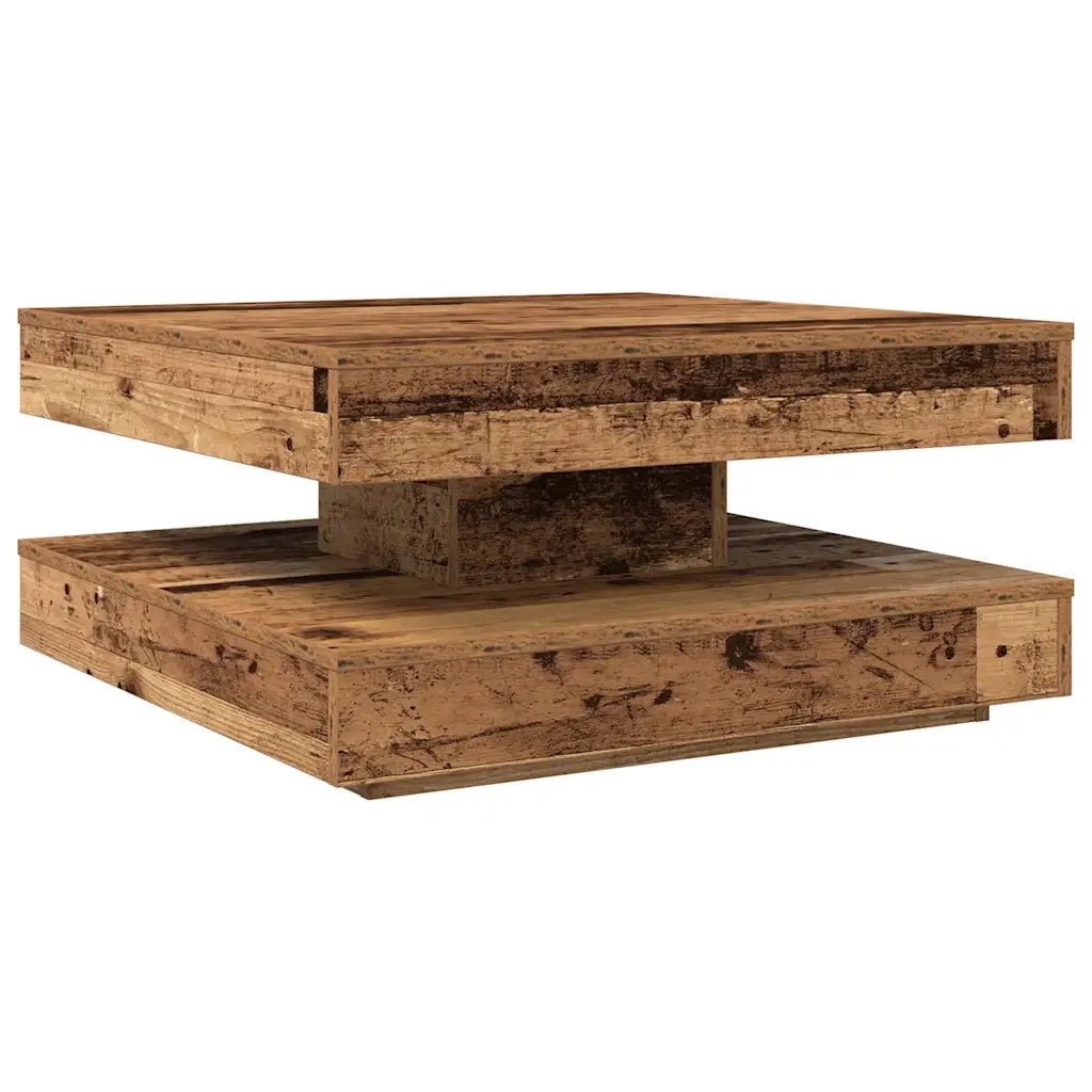 vidaXL Tavolino da Caffè Girevole a 360 Gradi Antico 70x70x34,5 cm
